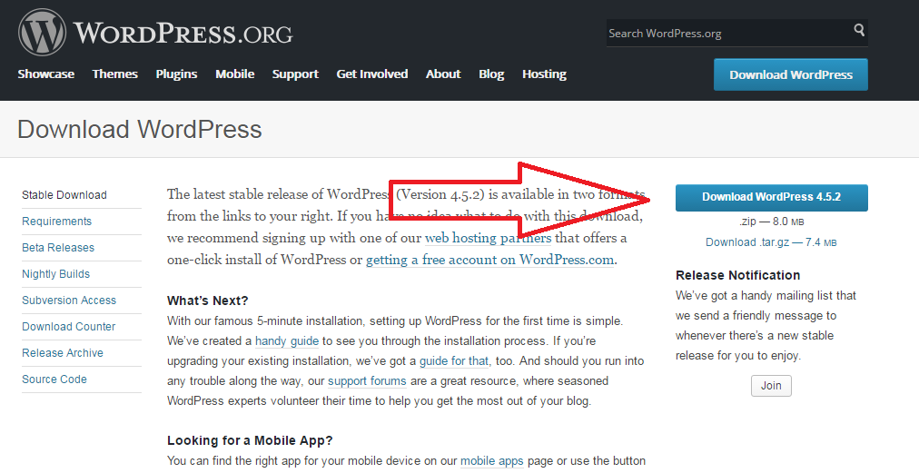 Tải Wordpress