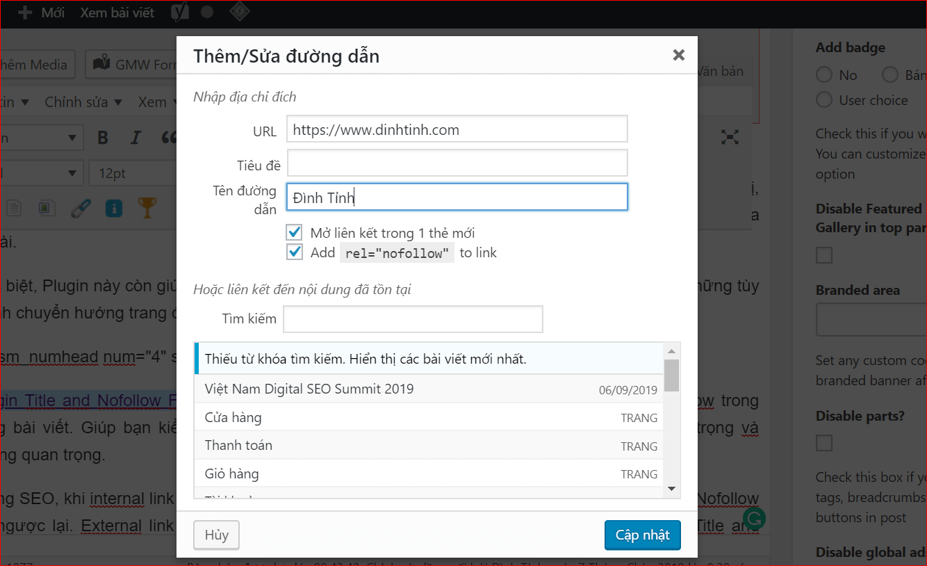 Tùy chỉnh Nofollow và Dofollow trong WordPress