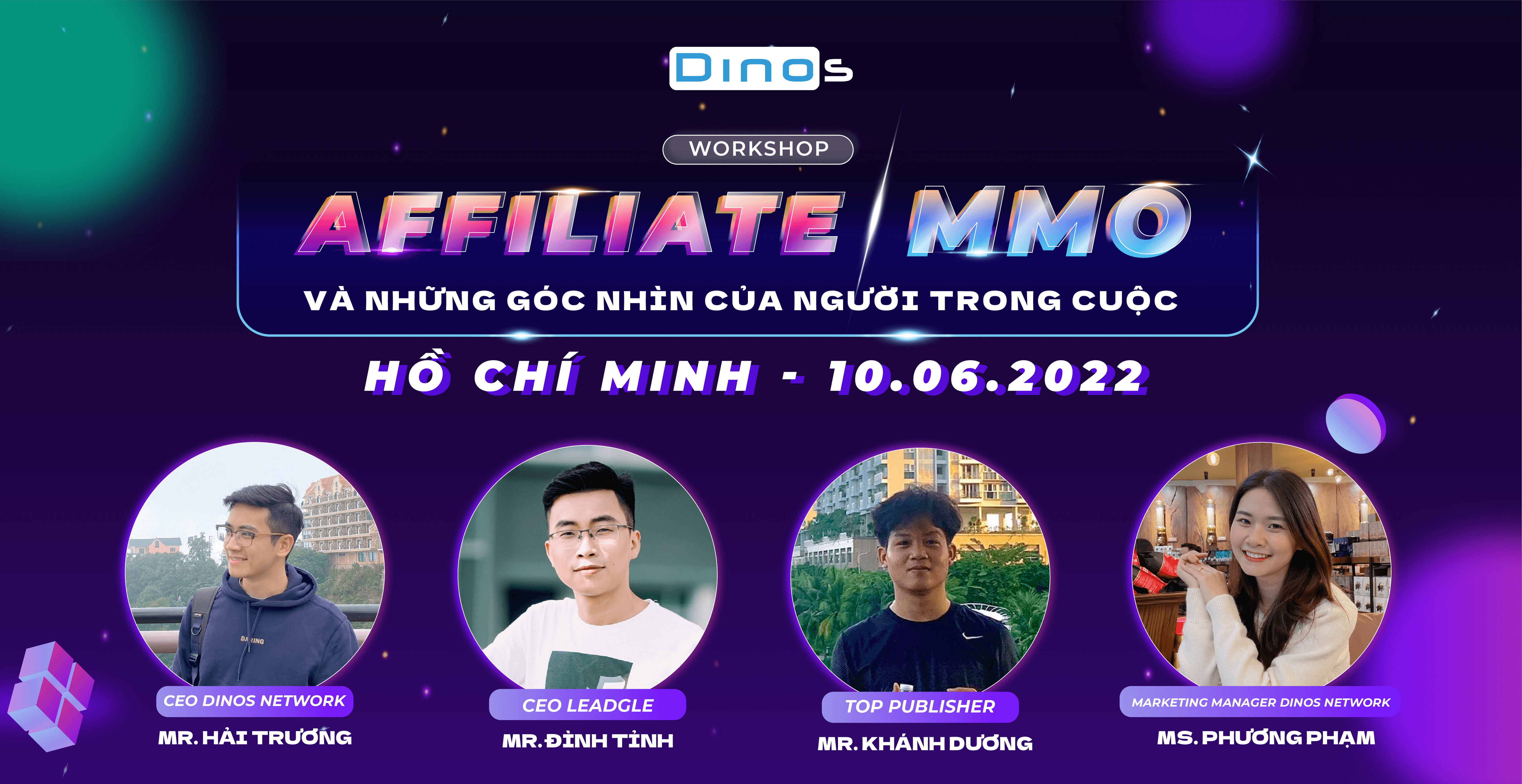 Đình Tỉnh cùng các diễn giả tại sự kiện của Dinos